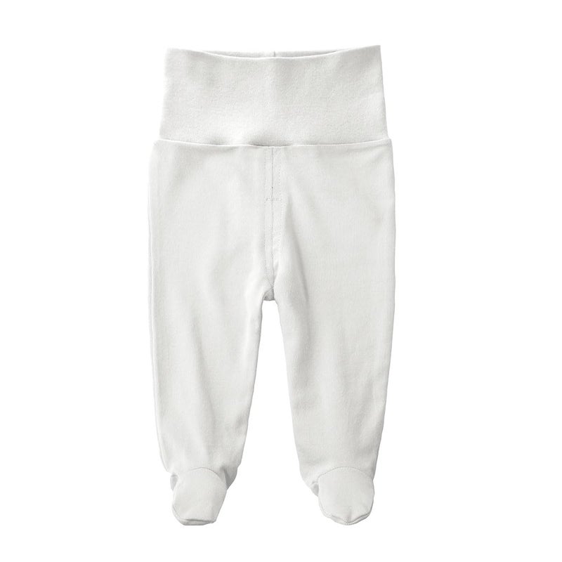 Teach Leanbh Infant Baby 3 Pack Footed Pants Cotton High Waist Casual Leggings (6 Months, White/3) - Image 2